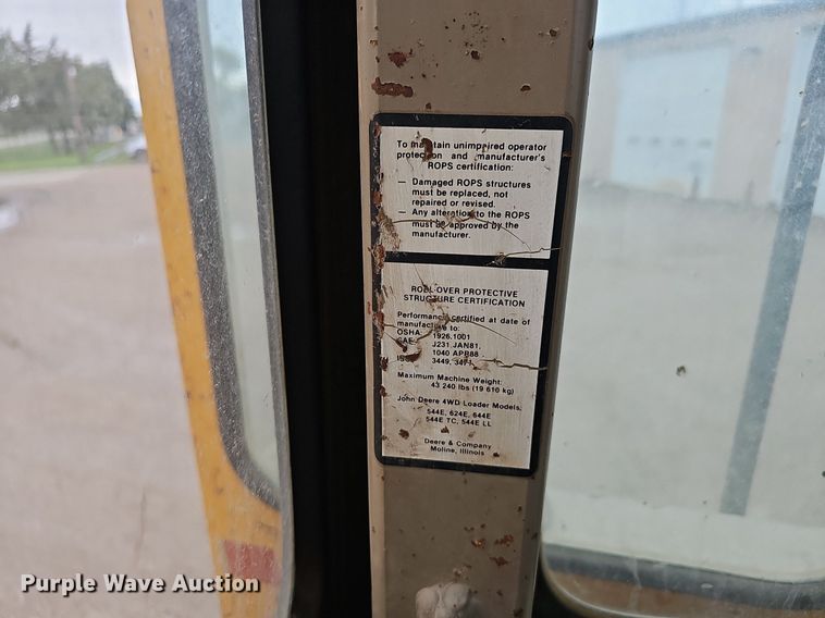 image for item DP0863 1990 John Deere 544E wheel loader