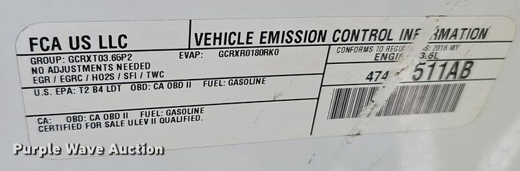 image for item DP6443 2016 Dodge Durango Police SUV