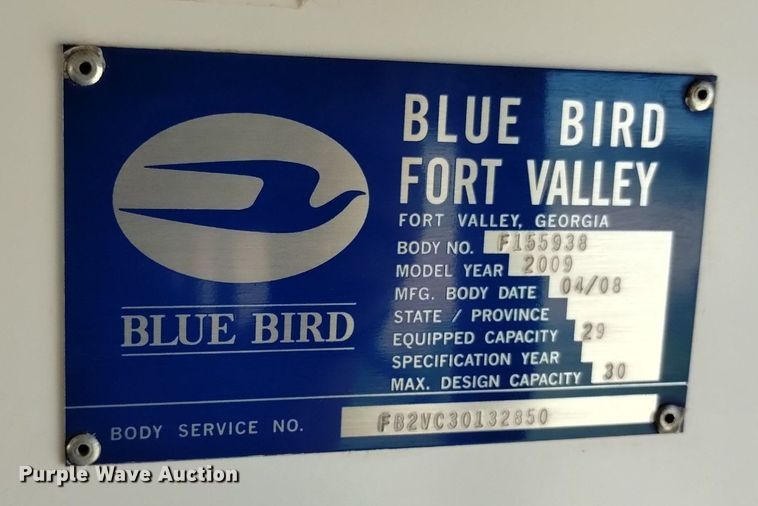 image for item DQ6123 2009 Bluebird school bus