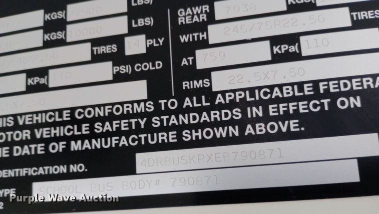 image for item DQ7122 2014 IC CE S school bus