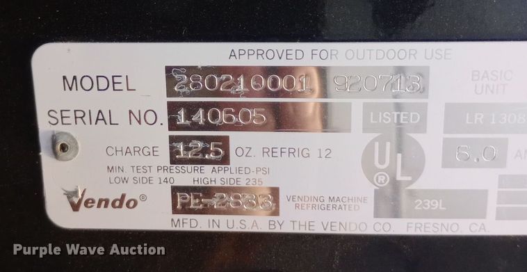 image for item DQ7157 Vendo vending machine