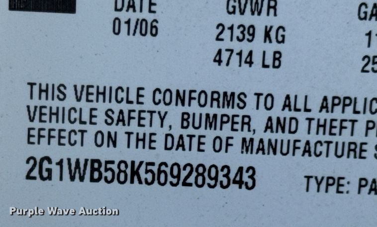 image for item DX0730 2006 Chevrolet Impala 