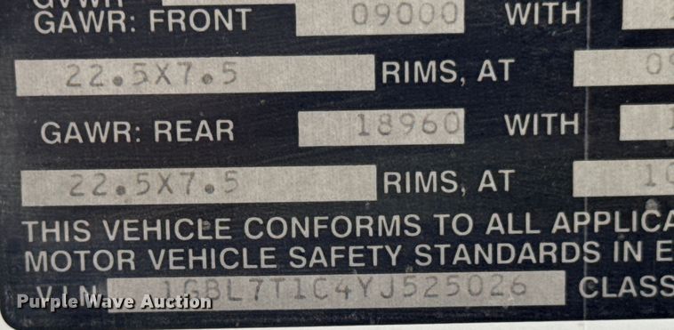 image for item DX0785 2001 Blue Bird B7 school bus