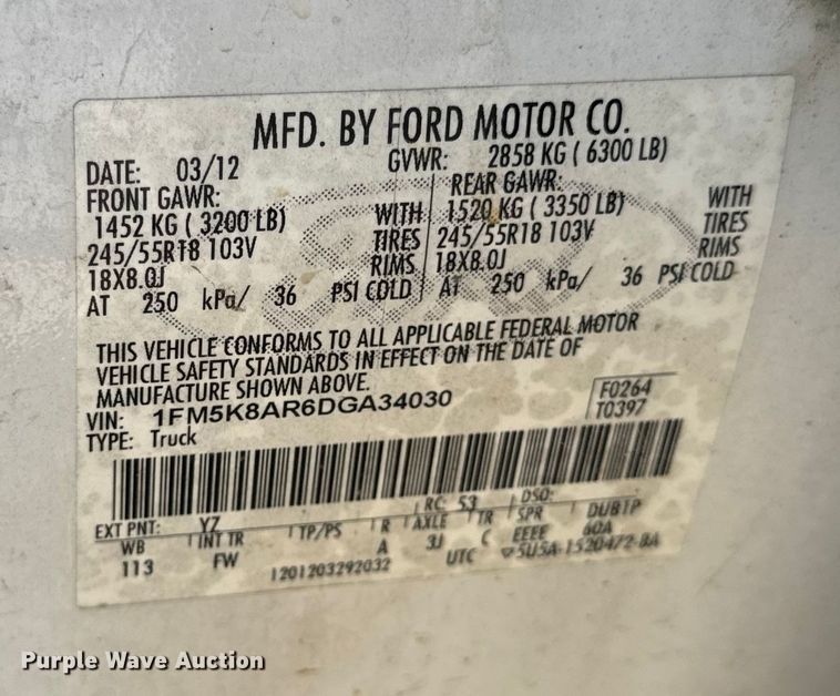 image for item EH6902 2013 Ford Explorer Police Interceptor  SUV