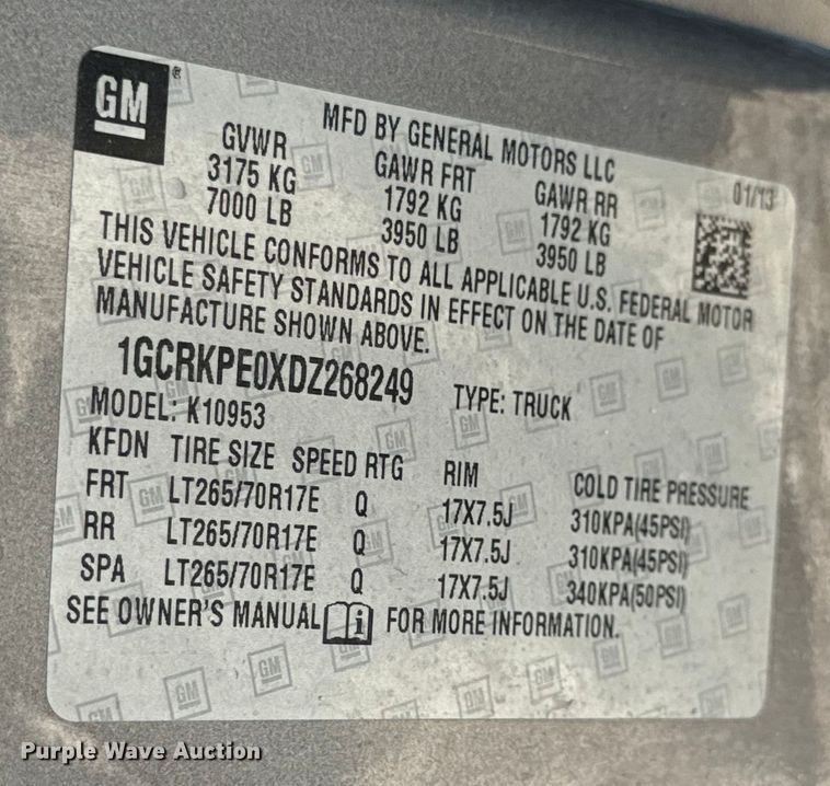 image for item EH6919 2013 Chevrolet  Silverado 1500 Ext. Cab pickup truck