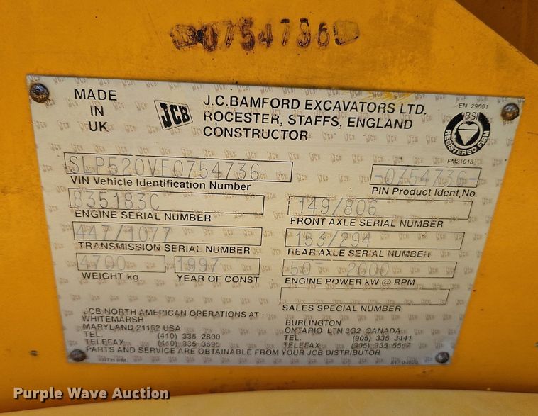 image for item EI3905 1997 JCB Loadall 520 telehandler