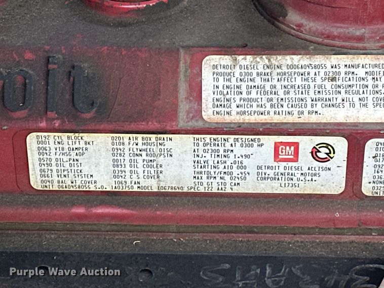 image for item EJ4360 1988 Spartan MS20-2042 pumper fire truck