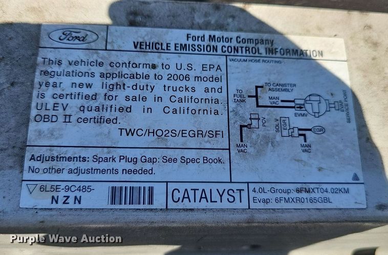 image for item EJ5648 2006 Ford  Ranger XLT SuperCab pickup truck