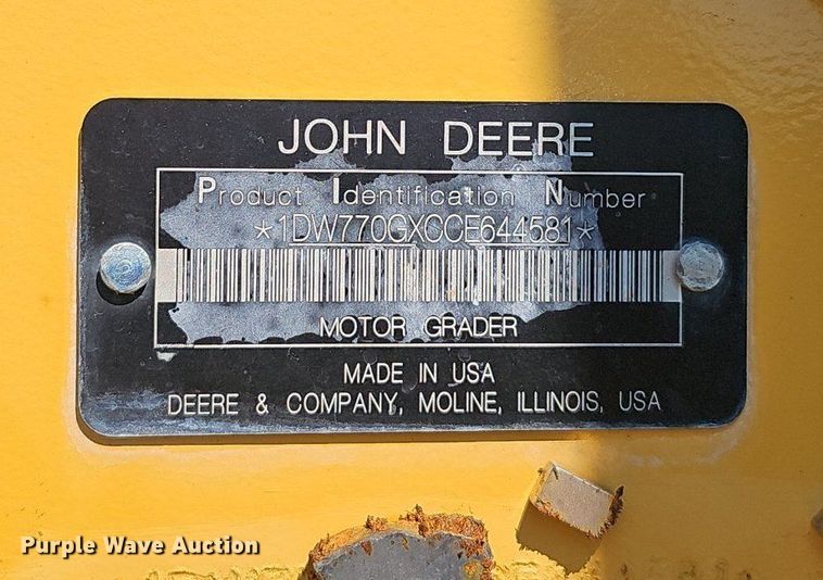 image for item EJ5668 2012 John Deere  770G motor grader