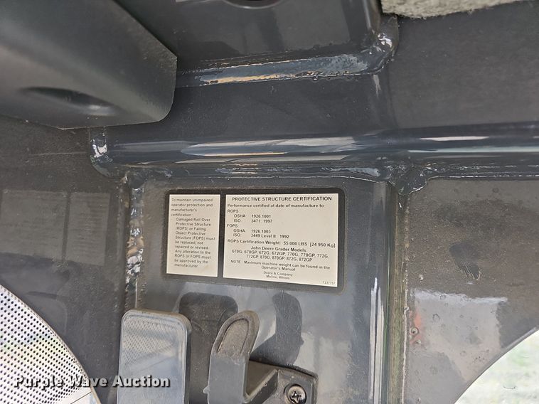 image for item EJ5670 2014 John Deere  770G motor grader