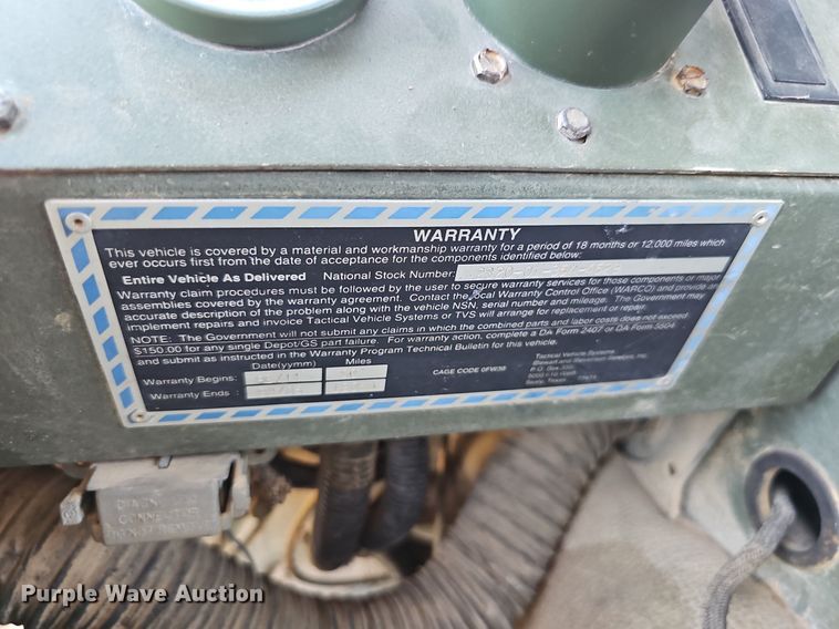 image for item EJ5712 1994 Stewart & Stevenson MTV M-1090 dump truck