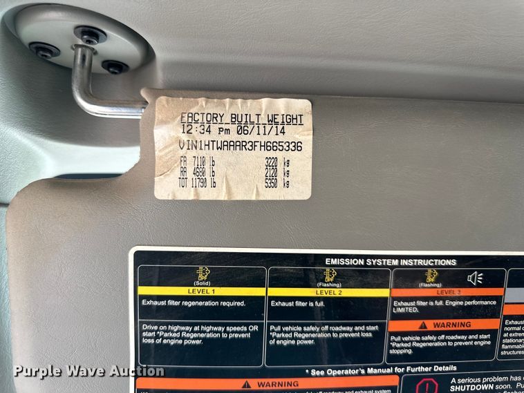 image for item EJ6868 2015 International  7300 dump truck