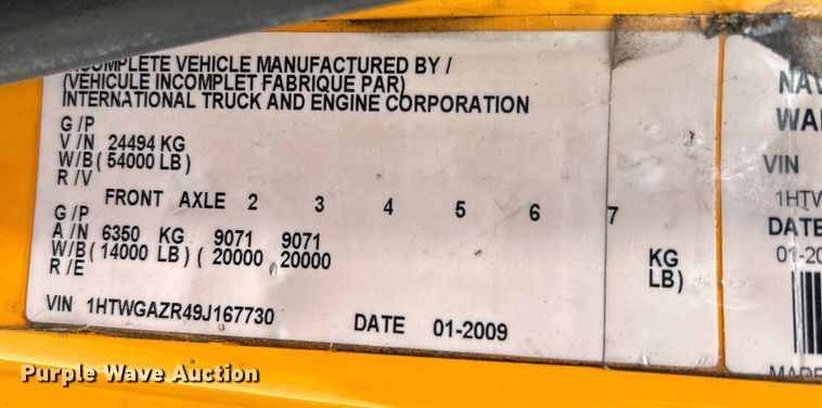 image for item EK4742 2009 International  Workstar 7400 SBA  bucket truck