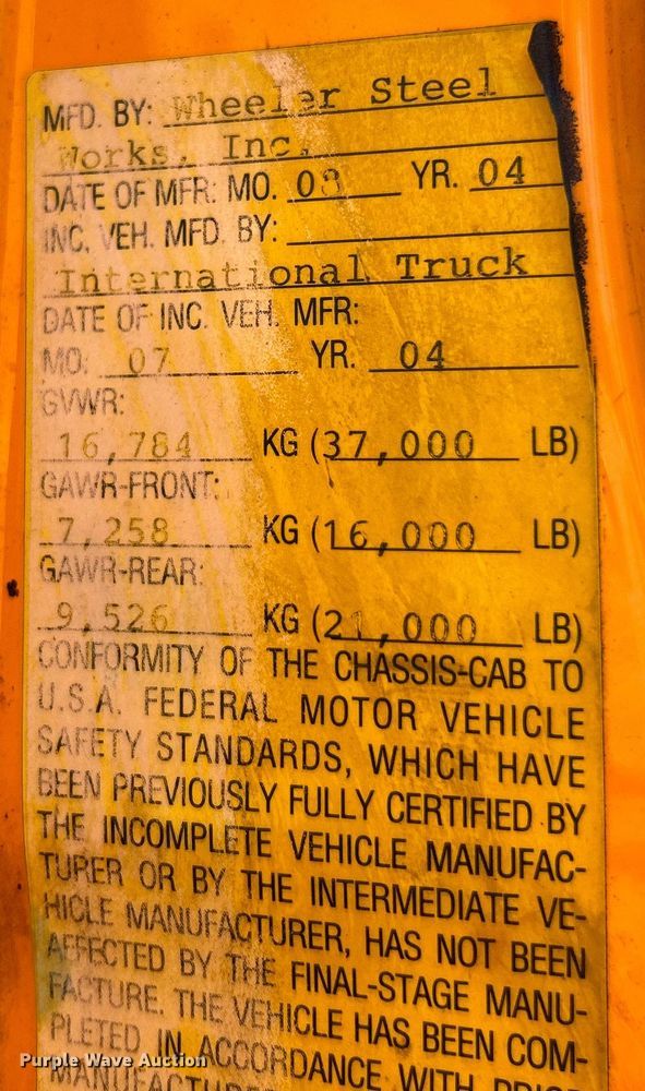 image for item EK4745 2005 International  7400 dump truck