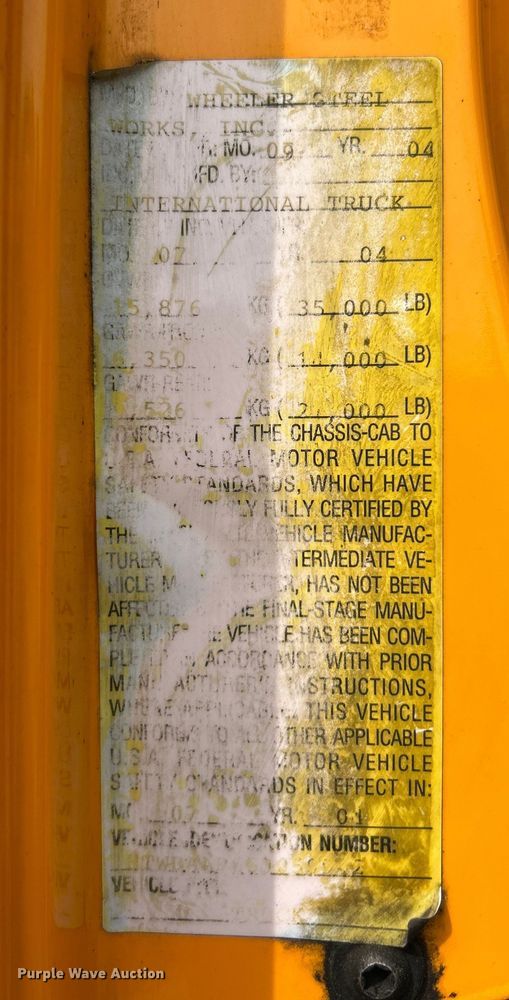 image for item EK4756 2005 International  7400 dump truck