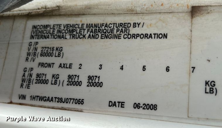 image for item EK4758 2009 International  Workstar 7400 SBA sewer jetter truck