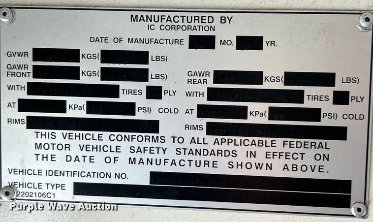 image for item EK4784 2008 IC CE300 school bus