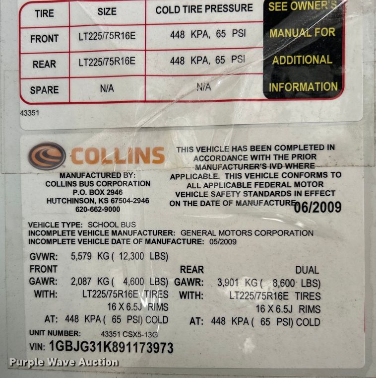 image for item EK4785 2009 Chevrolet  Express school bus