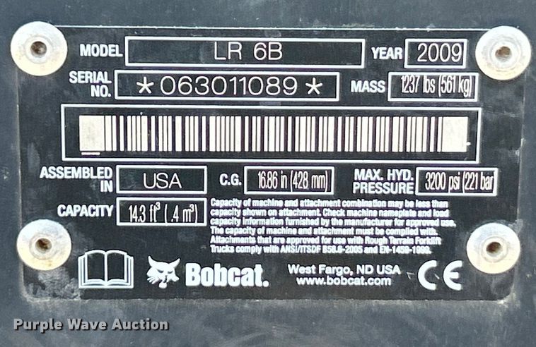 image for item EK4795 2009 Bobcat LR 6B skid steer landscape rake