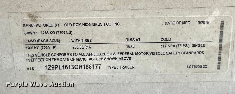 image for item EK4804 2016 Old Dominion Brush LCT6000 leaf vacuum