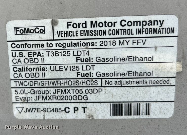 image for item EK4838 2018 Ford F150 XL SuperCab pickup truck