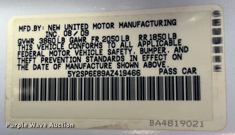 image for item EK8637 2010 Pontiac  Vibe 