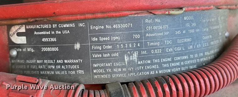 image for item LR9369 2009 Sterling  sewer jetter truck