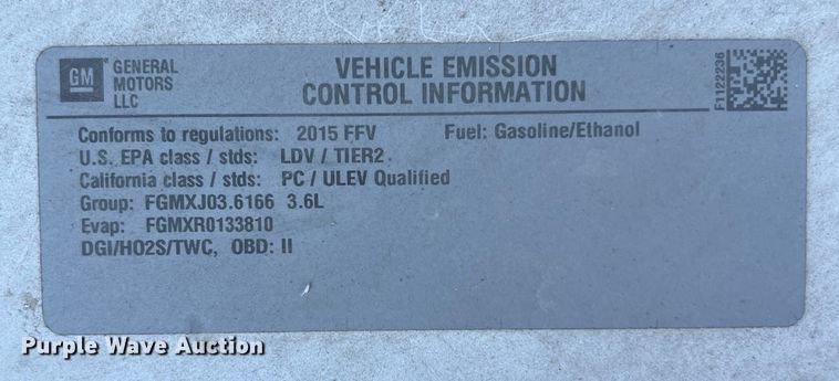 image for item LU9897 2015 Chevrolet  Impala 