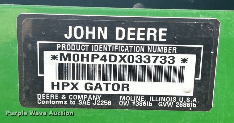 image for item MO9237 2006 John Deere  Gator HPX utility vehicle