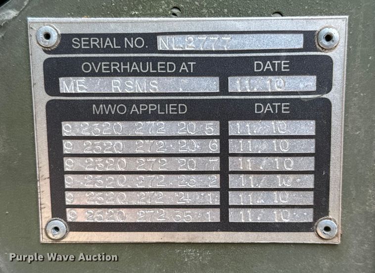 image for item MU9793 1985 AM General M923A1 truck cab and chassis