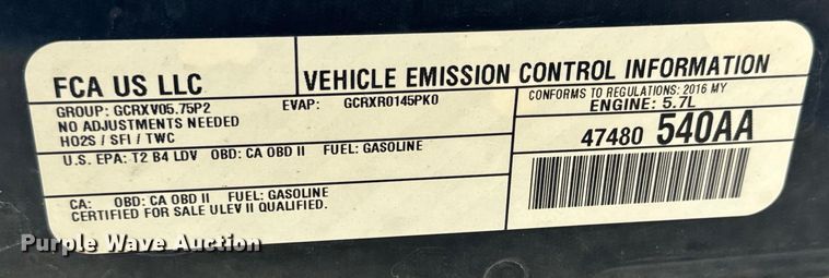 image for item NL9978 2016 Dodge Charger Police 