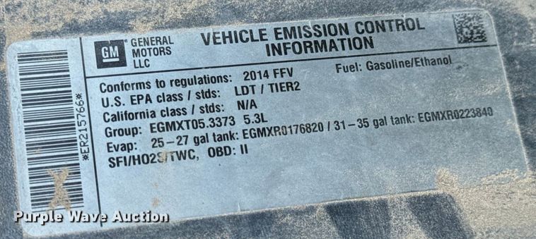 image for item NL9979 2014 Chevrolet  Tahoe Police SUV