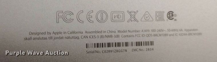 image for item NU9911 Apple Mac A1419 computer