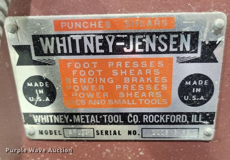 image for item OD9532 Whitney-Jensen  AR129 punch press