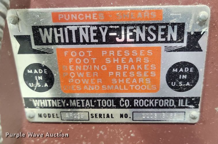 image for item OD9532 Whitney-Jensen  AR129 punch press