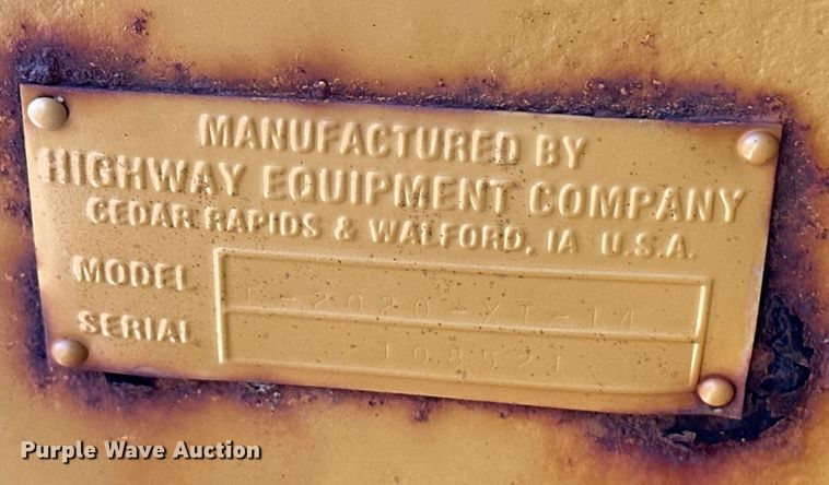 image for item OI9240 Highway Equipment Company F-2020-XT-14 spreader