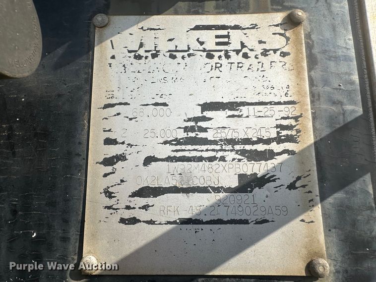 image for item DI0418 1993 Wilkins walking floor trailer