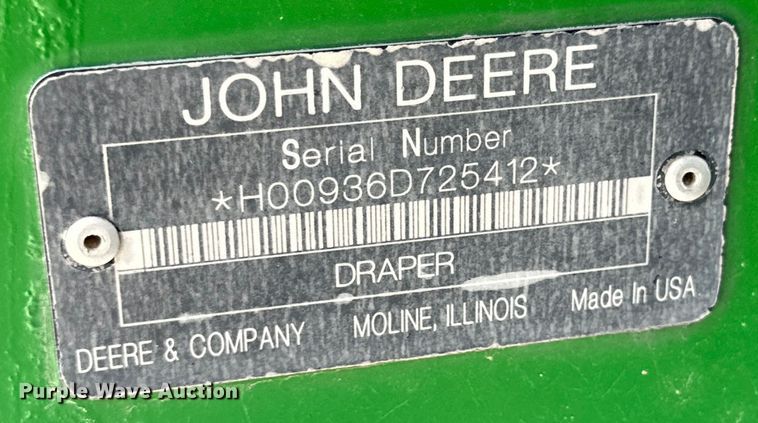 image for item DK6661 John Deere draper head