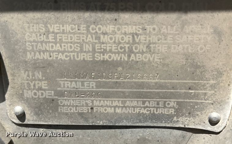 image for item DK6892 1993 Wilson DWH-200 grain trailer