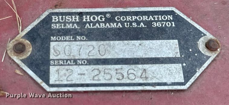 image for item DL4433 Bush Hog SQ720 rotary mower
