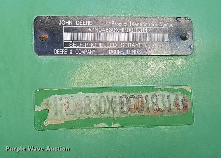 image for item DP6456 2012 John Deere 4830 sprayer