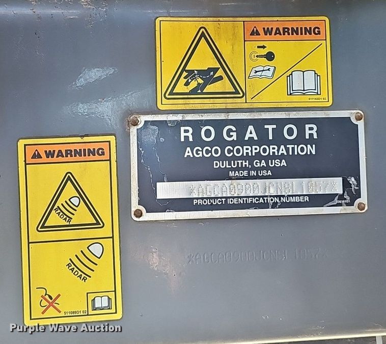 image for item DP6457 2012 RoGator RG900 sprayer