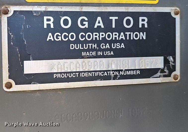 image for item DP6457 2012 RoGator RG900 sprayer
