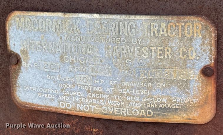 image for item DX0805 McCormick-Deering tractor
