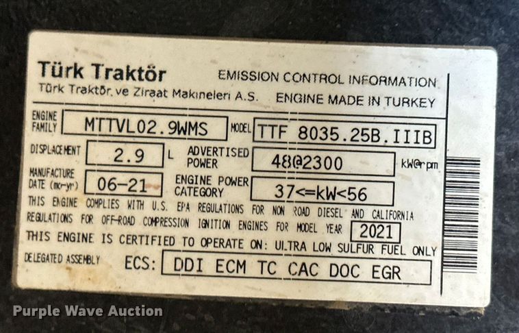 image for item EJ4354 2021 New Holland  Workmaster 65 MFWD tractor