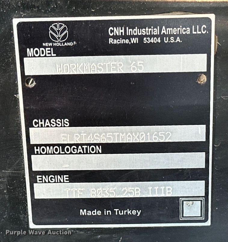 image for item EJ4354 2021 New Holland  Workmaster 65 MFWD tractor