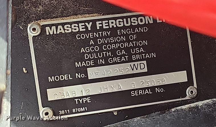 image for item EJ5689 1998 Massey-Ferguson  4225 tractor