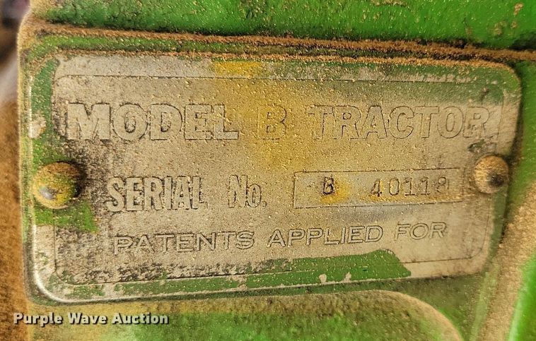 image for item KA9987 1937 John Deere B tractor