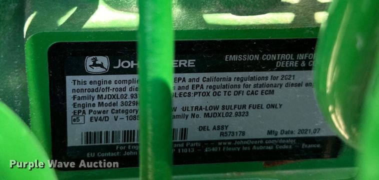 image for item LR9380 2021 John Deere 5075E tractor