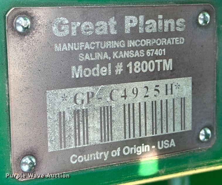 image for item MU9830 2015 Great Plains 1800 Turbo Max vertical tillage